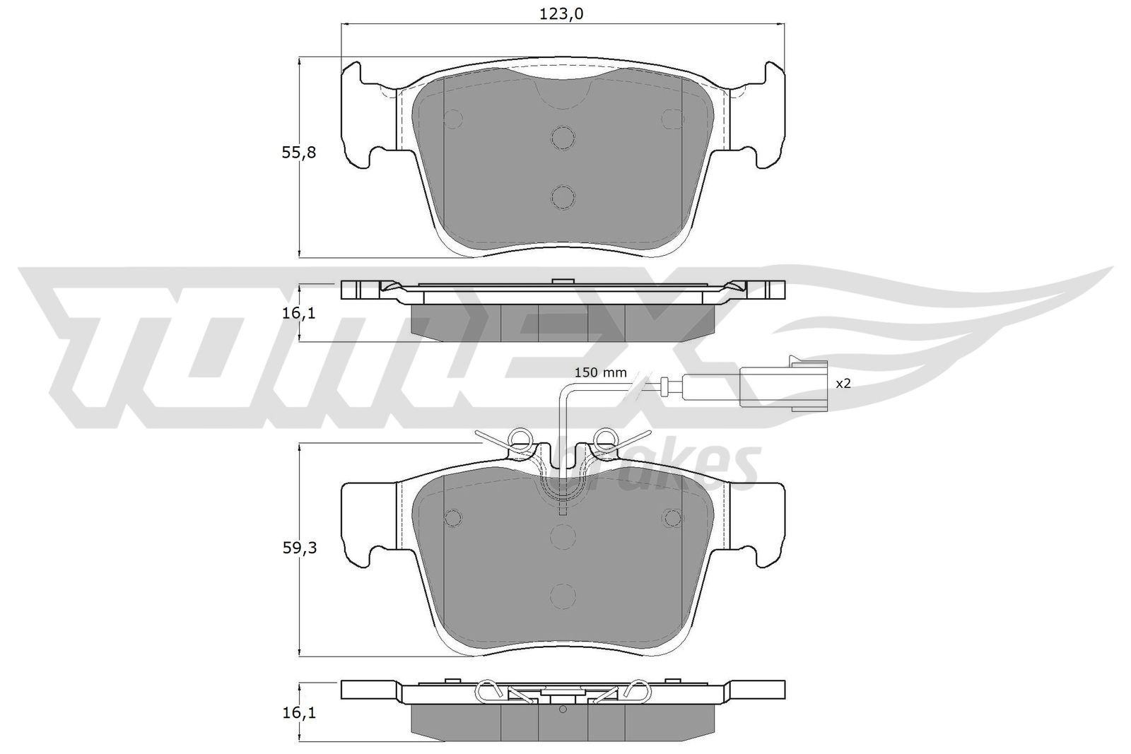 Obrázok Sada brzdových platničiek kotúčovej brzdy TOMEX Brakes  TX18161